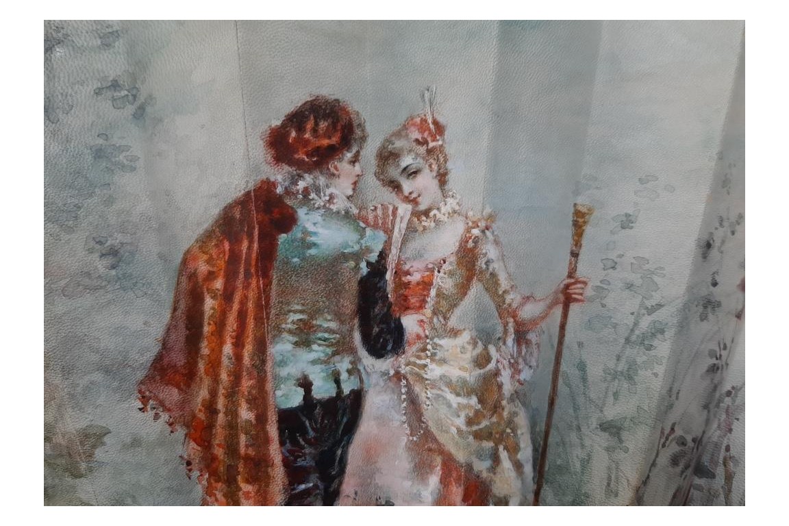 Le regard de l'amour, éventail de Micaël et Alexandre, vers 1880-95