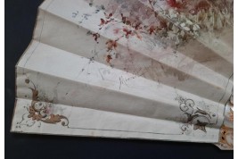 Le regard de l'amour, éventail de Micaël et Alexandre, vers 1880-95