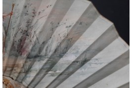 The gaze of love, fan by Micaël and Alexandre, circa 1880-95