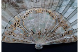 Le regard de l'amour, éventail de Micaël et Alexandre, vers 1880-95