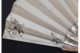 Le regard de l'amour, éventail de Micaël et Alexandre, vers 1880-95