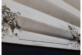 Le regard de l'amour, éventail de Micaël et Alexandre, vers 1880-95