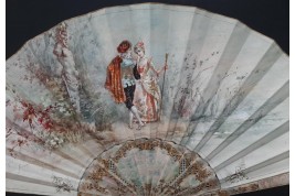 The gaze of love, fan by Micaël and Alexandre, circa 1880-95