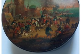 Le marché aux poissons, tabatière XVIIIème siècle