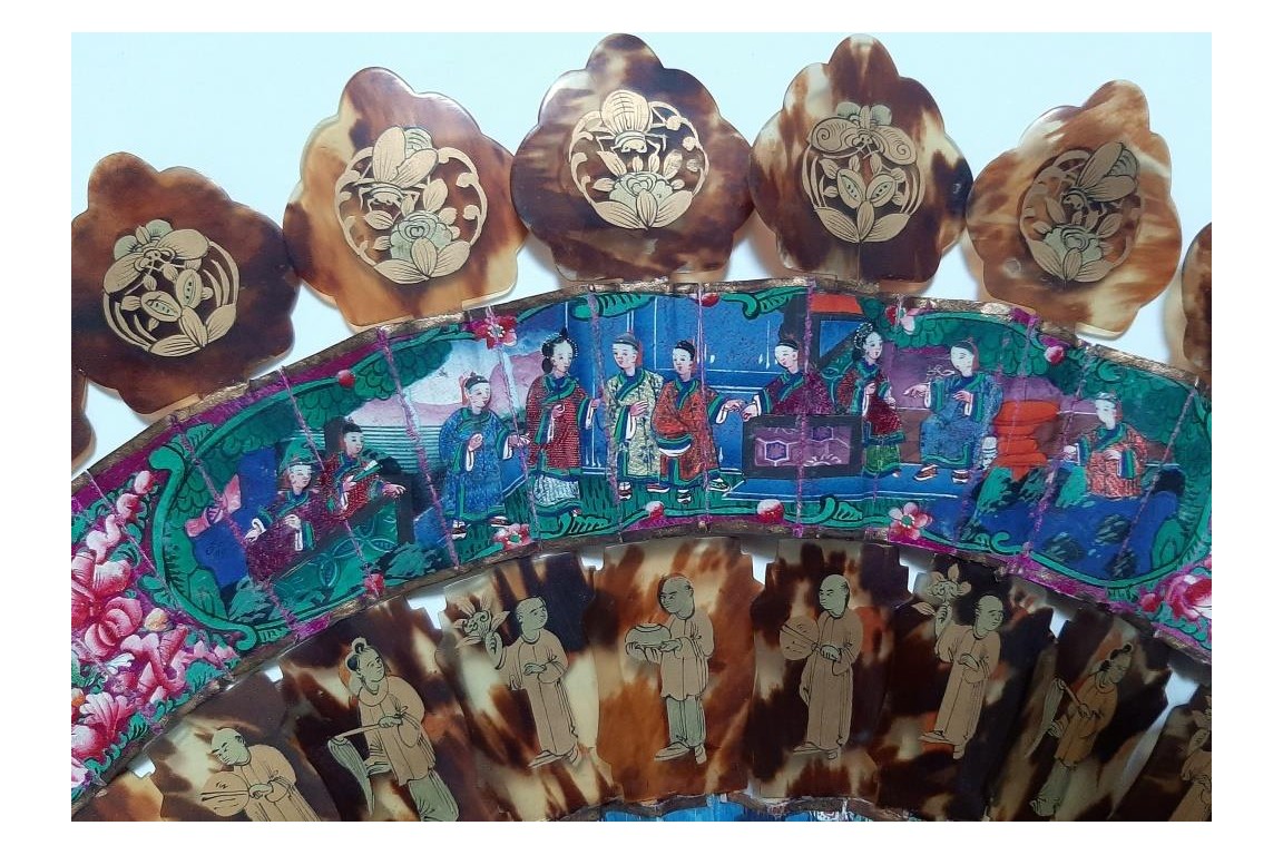 Cabriolet de Chine, éventail XIXème