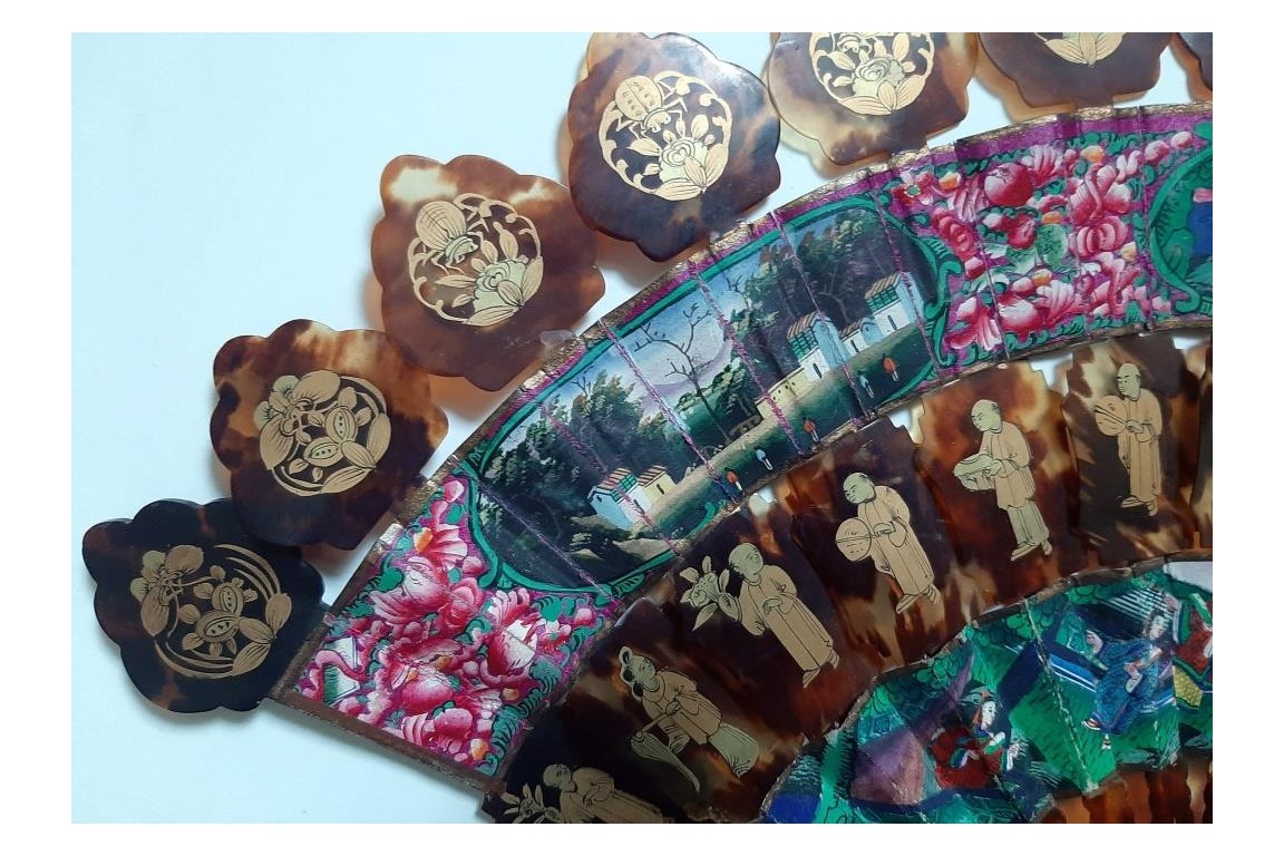 Cabriolet de Chine, éventail XIXème