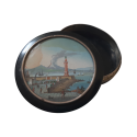 Vesuvius, green tortoiseshell snuffbox, 19th century
