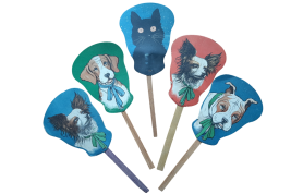 One cat and four dogs, advertising fixed fans for Kina Lillet and Ric-Ka