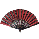 Red sultane, Chinese fan, 19th century