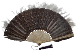 Argus, feather fan, China circa 1850