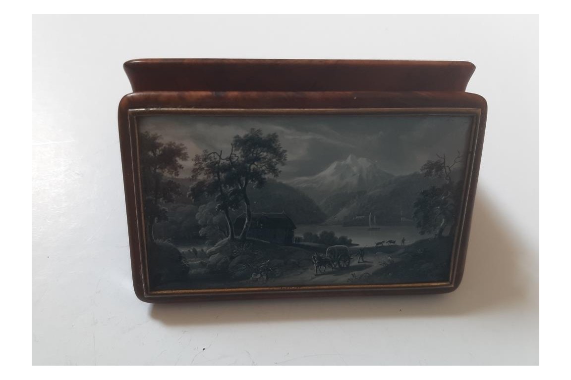 Paysage en grisaille, tabatière XIXème