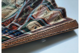 Piazza del Popolo and Vesuvius from Pompeii (?), fan circa 1805–1810