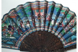 Canton en écaille, éventail Chine XIXeme