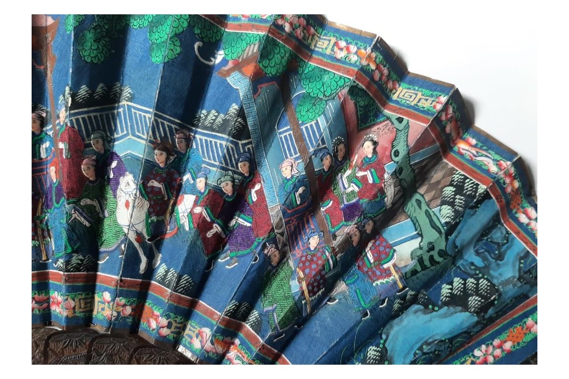 Canton en écaille, éventail Chine XIXeme