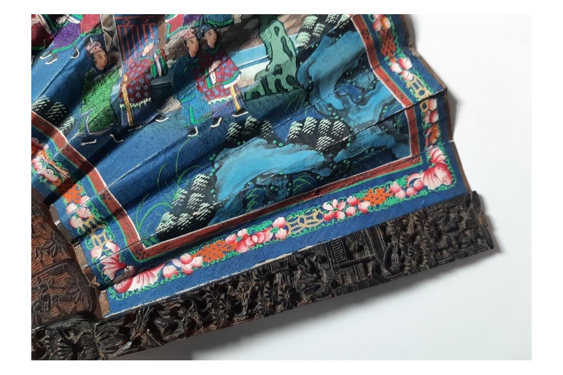 Canton en écaille, éventail Chine XIXeme