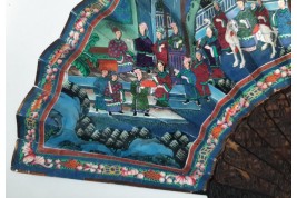 Canton en écaille, éventail Chine XIXeme