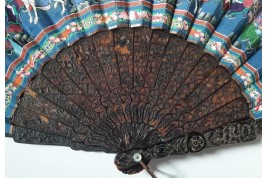 Canton en écaille, éventail Chine XIXeme