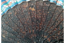 Canton en écaille, éventail Chine XIXeme