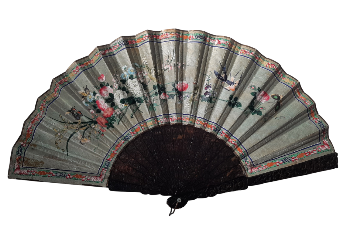 Canton en écaille, éventail Chine XIXeme
