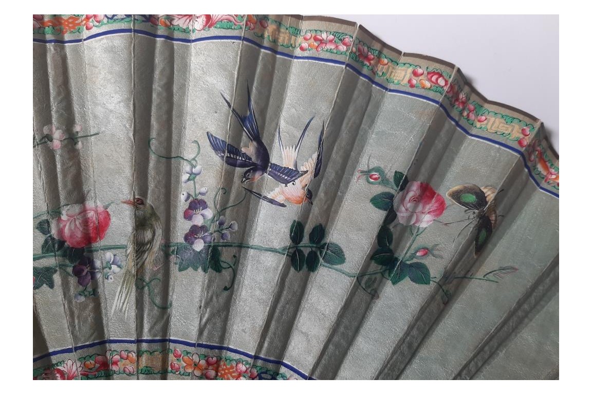 Canton en écaille, éventail Chine XIXeme