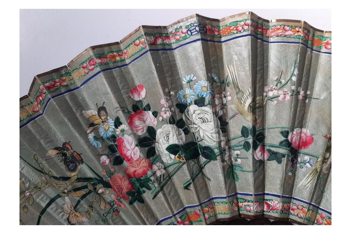 Canton en écaille, éventail Chine XIXeme