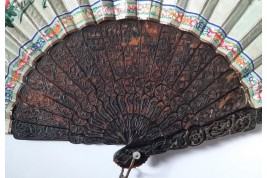 Canton en écaille, éventail Chine XIXeme