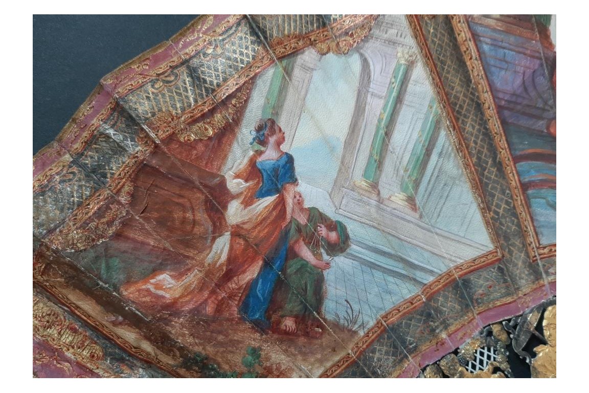 Caesar and Cleopatra, fan circa 1770