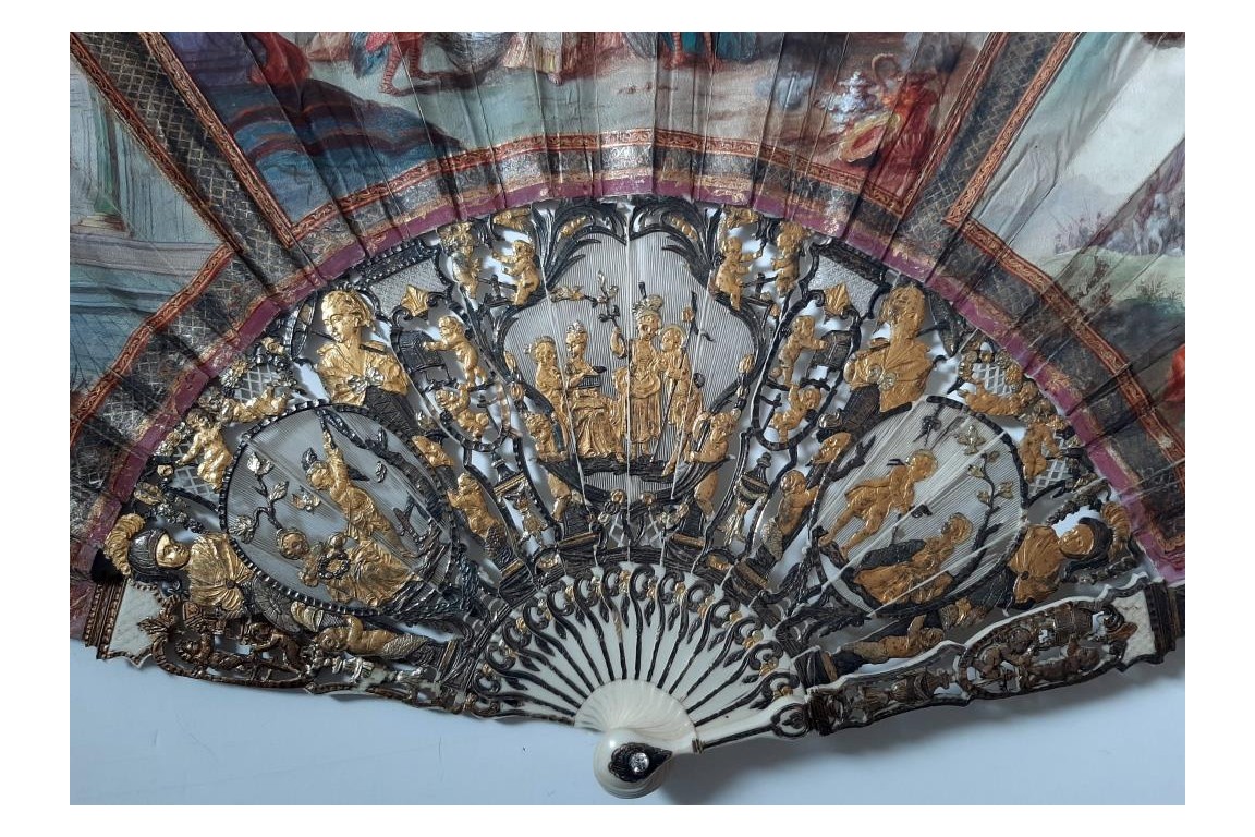 Caesar and Cleopatra, fan circa 1770