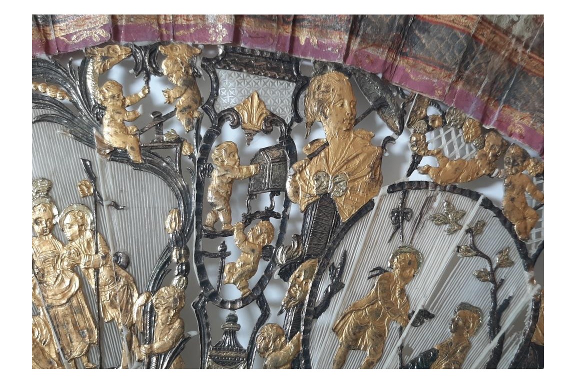 Caesar and Cleopatra, fan circa 1770