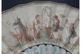 Attraper l’amour, éventail de Lasellaz fin XIXème siècle