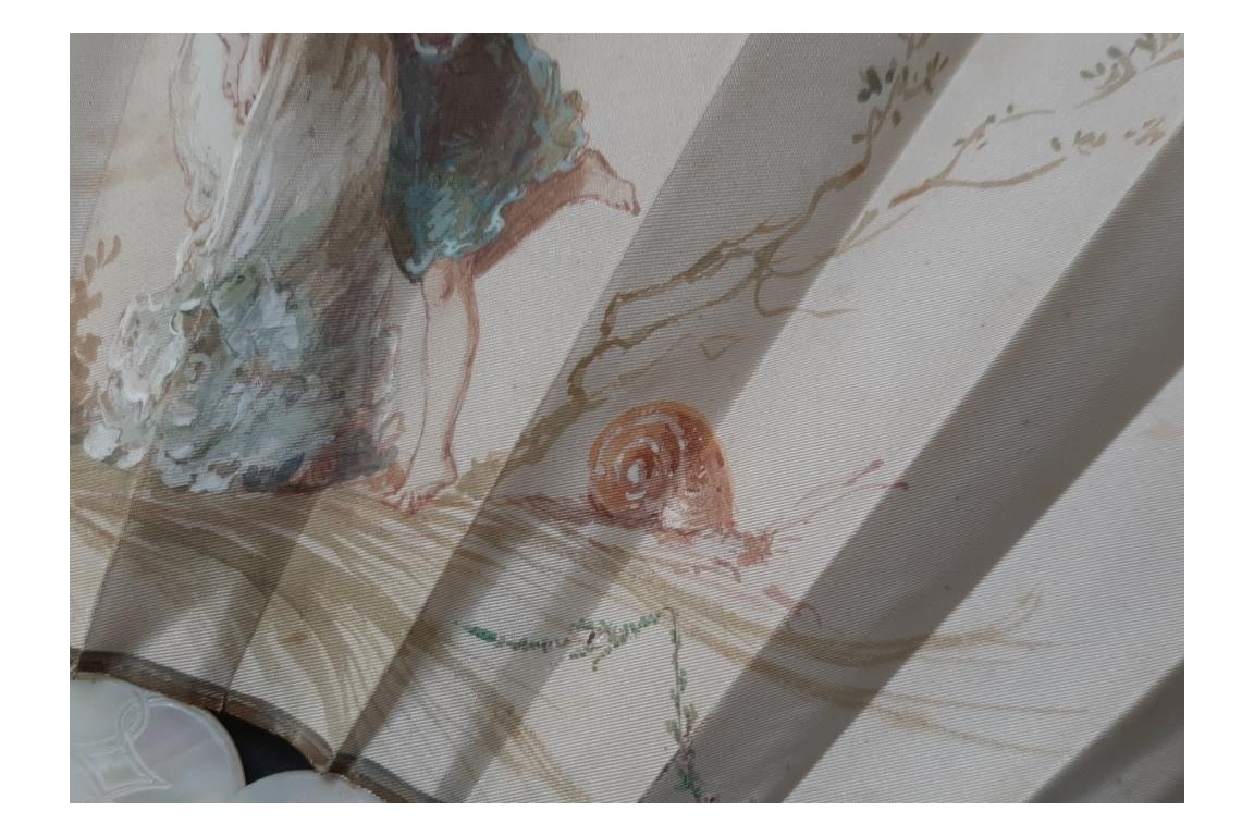 Catching love, Lasellaz fan, late 19th century