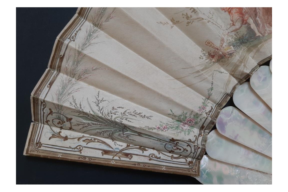 Catching love, Lasellaz fan, late 19th century