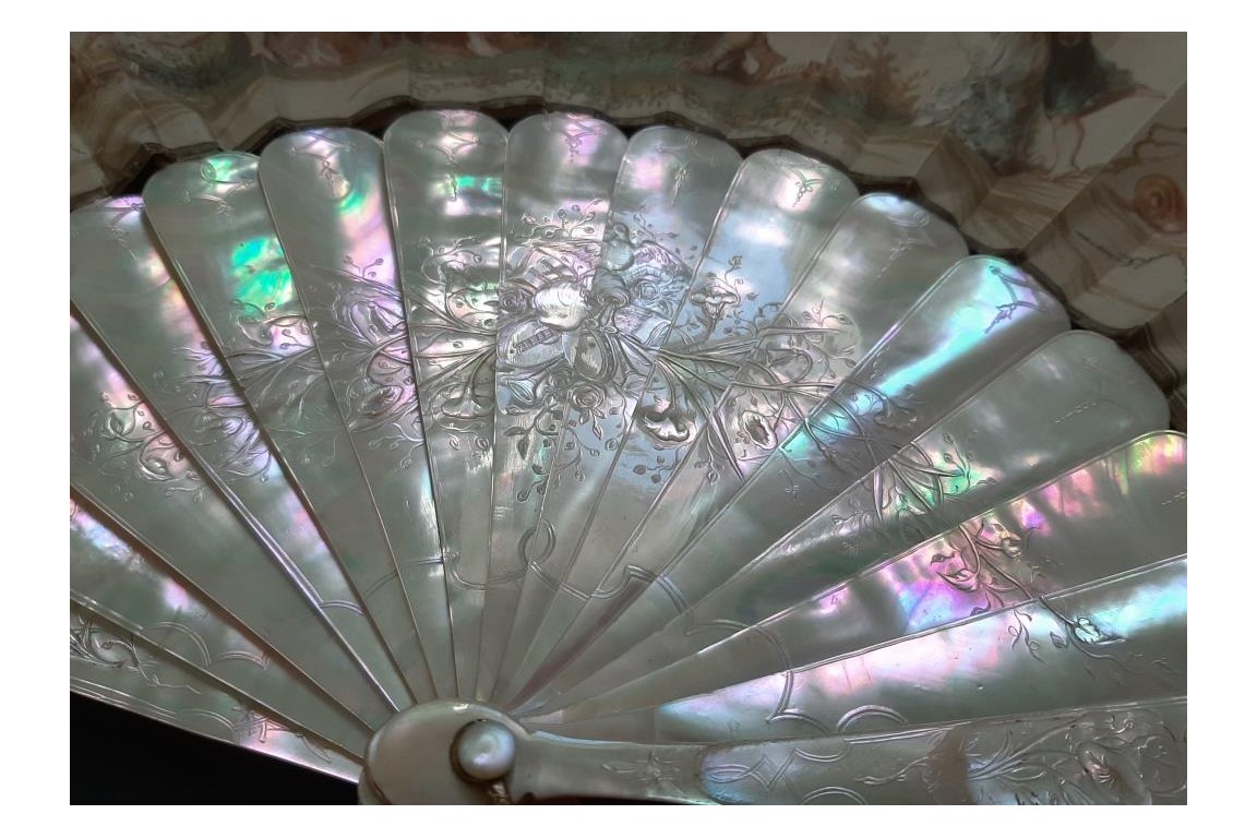 Catching love, Lasellaz fan, late 19th century