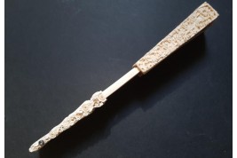 American and European trading posts in Canton, Chinese fan, circa 1847-1856