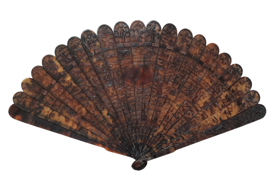 Chinese tortoiseshell fan, 19th century