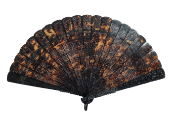 Geometric tortoiseshell fan, 19th century, China