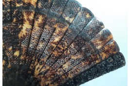 Geometric tortoiseshell fan, 19th century, China