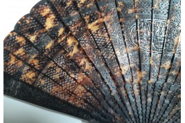 Geometric tortoiseshell fan, 19th century, China