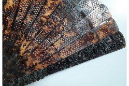 Geometric tortoiseshell fan, 19th century, China
