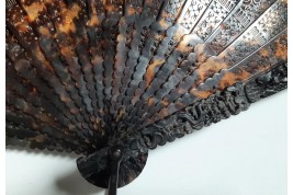 Geometric tortoiseshell fan, 19th century, China