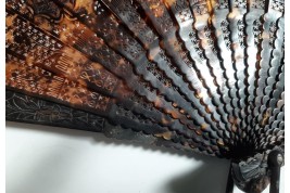 Geometric tortoiseshell fan, 19th century, China