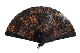 Geometric tortoiseshell fan, 19th century, China