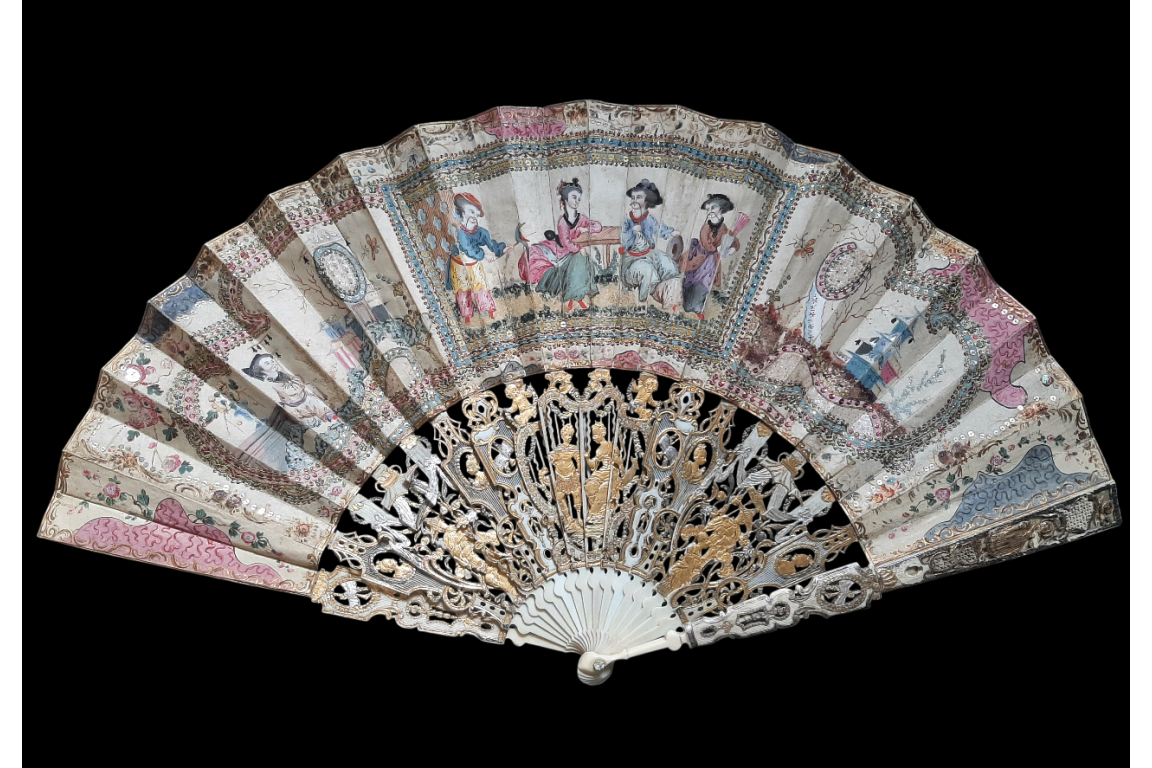 Chinoiserie, fan circa 1770