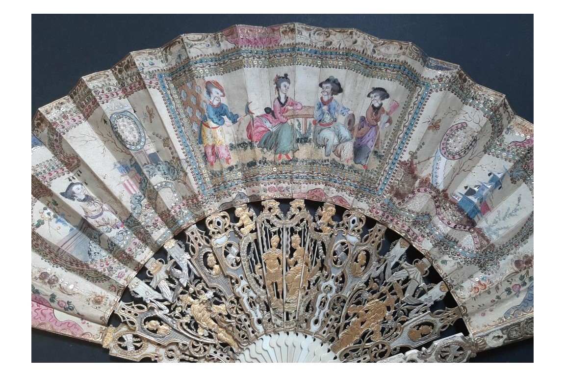 Chinoiserie, éventail vers 1770