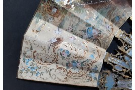 Young girls in bloom and swing, fan by Masly Dubois-Davesnes circa 1865