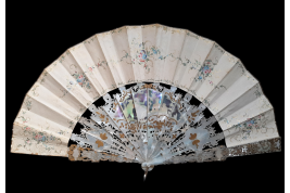 Young girls in bloom and swing, fan by Masly Dubois-Davesnes circa 1865