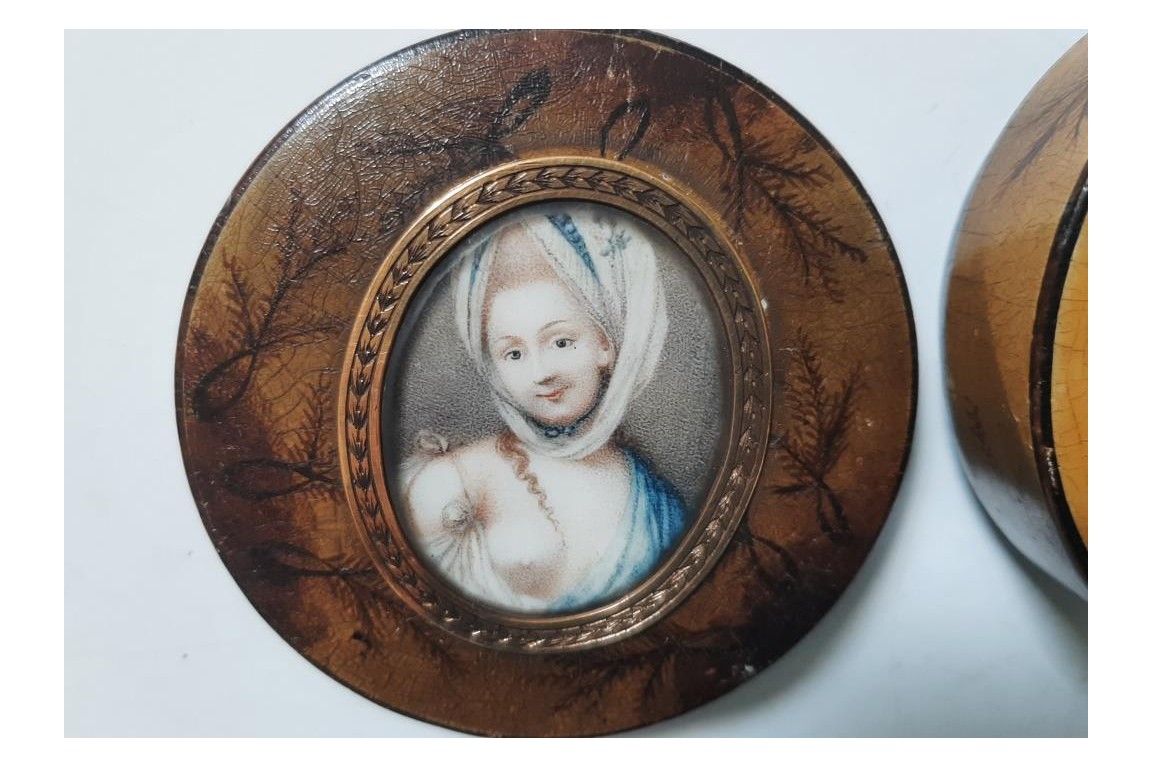 Beauty with fern, 18 or 19th century snuffbox Beauty with fern, 18 or 19th century snuffbox