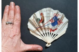 Les Etats Unis alliés de la France, éventail d'enfant Première Guerre Mondiale