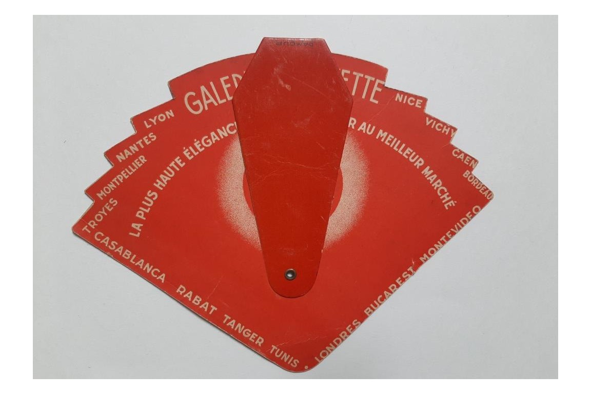 Galeries La fayette, advertising fan by Jack Roberts, circa 1931