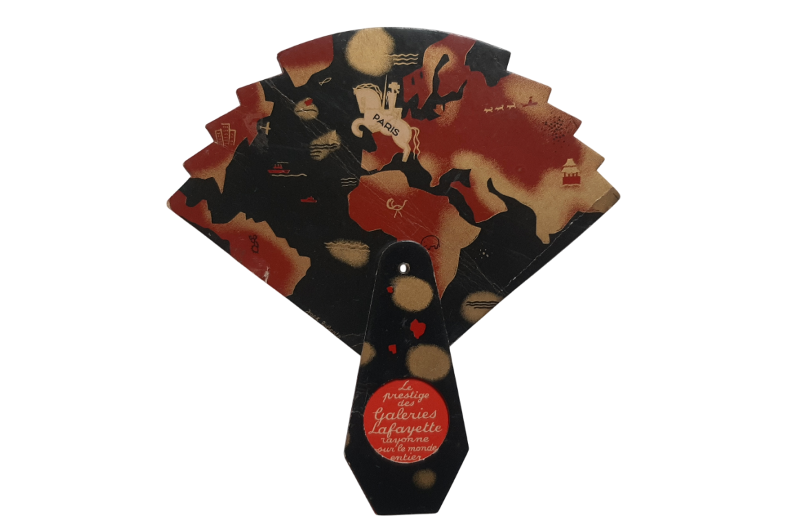 Galeries La fayette, advertising fan by Jack Roberts, circa 1931